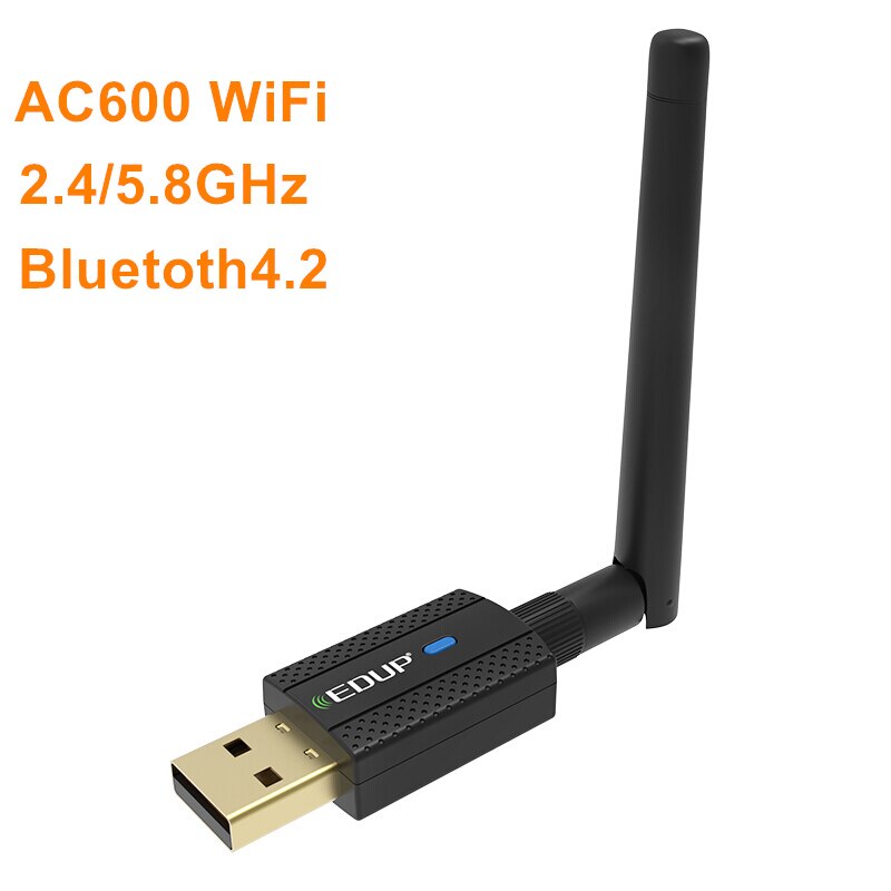 EDUP USB WiFi Bluetooth Adapter AC 600M Dual Band 2.4G/5G USB Ethernet WiFi Dongle Receiver Wireless Network Card for PC Laptop