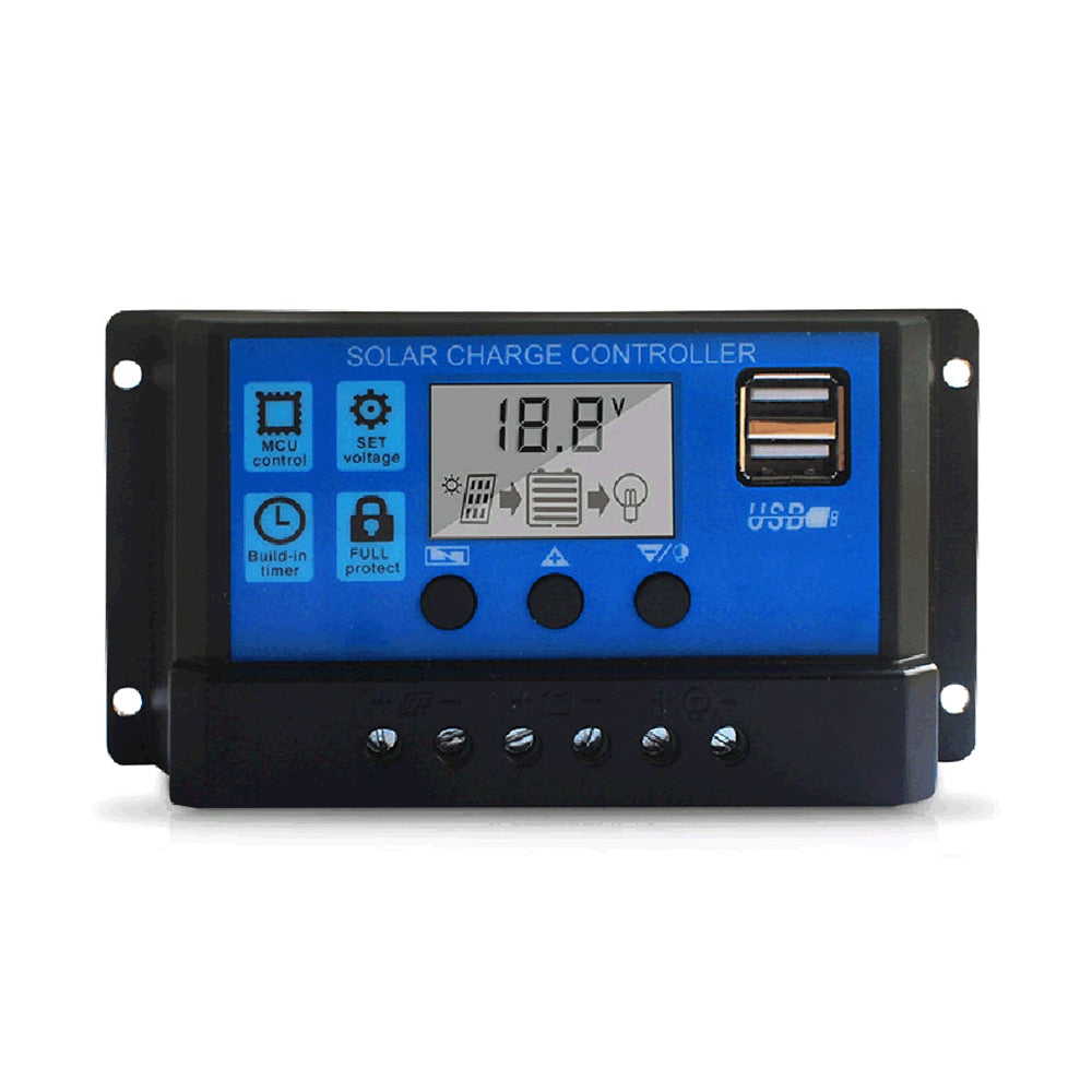 100A  12V/24V LCD Display Solar Panel Regulator with USB Port