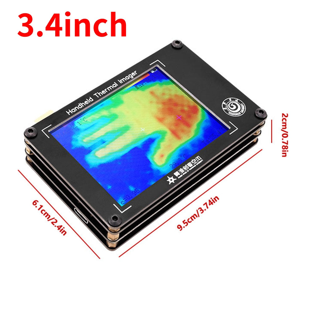 MLX90640 3.4 inch TFT Screen LCD Display Digital Infrared Thermal Imager Temperature Sensor Handheld IR Thermograph Camera