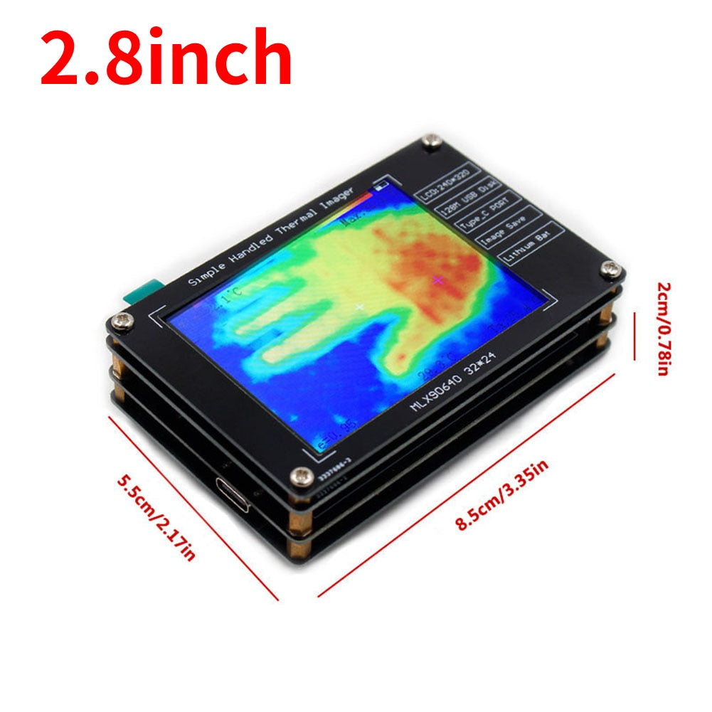 MLX90640 3.4 inch TFT Screen LCD Display Digital Infrared Thermal Imager Temperature Sensor Handheld IR Thermograph Camera