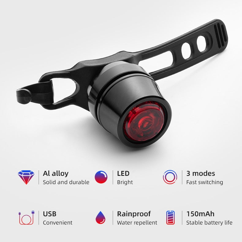 ROCKBROS Bike Rear USB Rechargeable Helmet Waterproof LED Safety Taillight