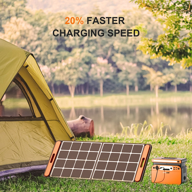 Portable Power Station 500W 518Wh Solar Generator, 3.5 Hours Fully Recharged with PD 60W Quick Charge