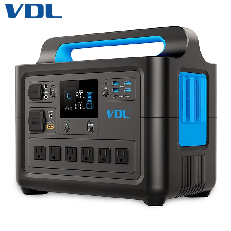 VDL Portable Power Station 1228Wh/1500W, 120V-220 Outdoor Camping RV