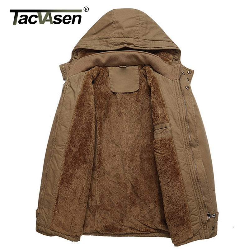 TACVASEN Military Fleece Jacket Mens