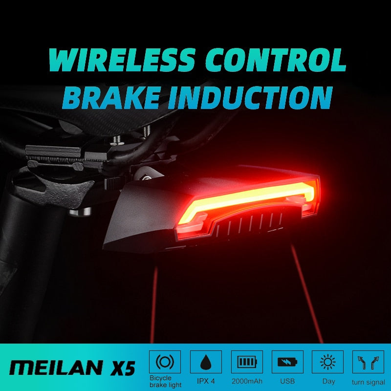 X5 Wireless bike Brake light  Rear Turn Bicycle